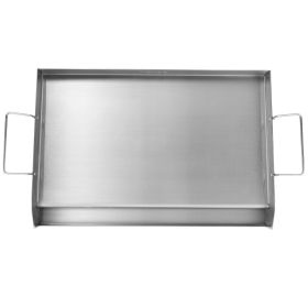 Stove Top Griddle, 23.5"x16" Pre-Seasoned Stainless Steel Griddle, Rectangular Double Burner Griddle Pan