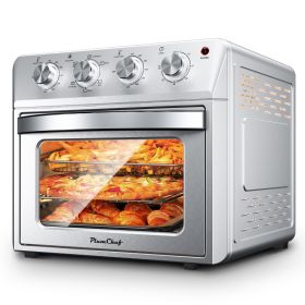 27.5QT 6-in-1 Air Fryer Toaster Oven, 6-Slice, Countertop Convection Oven, Air Frying, Baking, Roasting, Broiling & Grilling, 1600W, Sliver, Amaz (Option: StainlessATS25K3)
